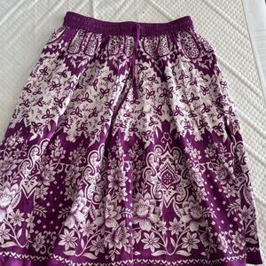 Jack by BB Dakota Purple and White A-Line Skirt